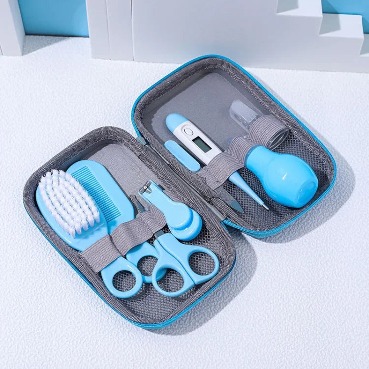 Bộ dụng cụ chăm sóc vệ sinh hàng ngày cho bé JR-6006 8 trong 1 bằng EVA, màu xanh dương, hồng, vàng
