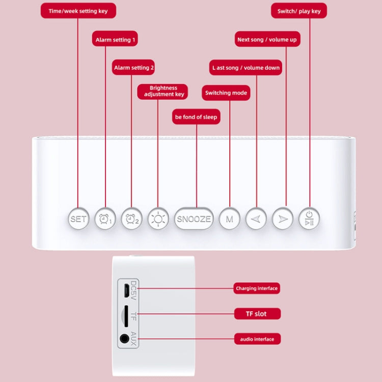 Loa Bluetooth thẻ di động ngoài trời, đồng hồ radio nhỏ, Q5 Đen 1400mAh, Q5 Trắng 1400mAh