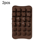 2 khuôn silicone làm socola, thạch, kẹo Giáng Sinh, Kiểu:, Hộp quà, Vỏ sò, Ngôi sao, Trái tim