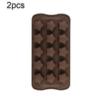 2 khuôn silicone làm socola, thạch, kẹo Giáng Sinh, Kiểu:, Hộp quà, Vỏ sò, Ngôi sao, Trái tim