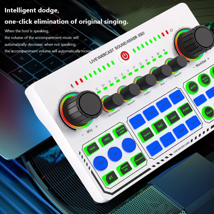 Card âm thanh sống RGB LED Bluetooth X50 với cổng giao tiếp OTG, X50