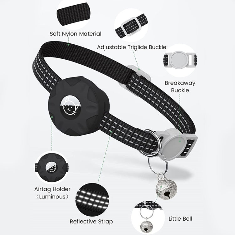 Vỏ Silicone Dùng Cho Bộ Định Vị AirTag Thế Hệ 2 / AirTag Thế Hệ 1, Vòng Cổ Phản Quang Cho Thú Cưng Có Chuông