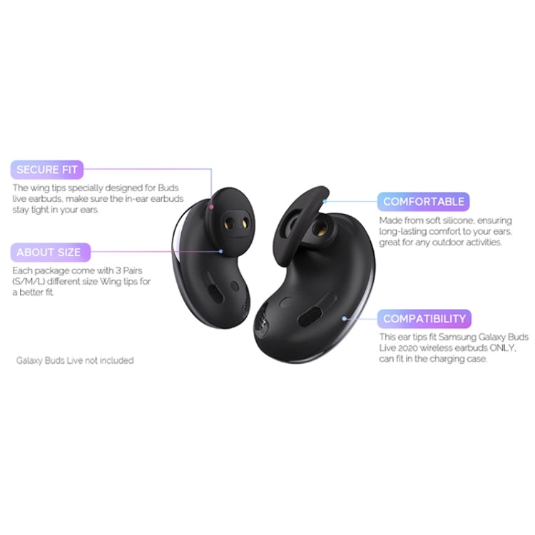 Dành cho Samsung Galaxy Buds Live AhaStyle PT132 Bộ nút tai silicone S+M+L