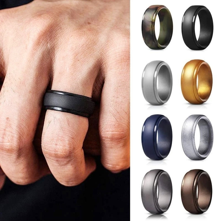 SH800-140 8mm Wide Curved Radian Step Silicone Ring, No.7, No.8, No.9, No.10, No.11, No.12