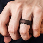 SH800-140 8mm Wide Curved Radian Step Silicone Ring, No.7, No.8, No.9, No.10, No.11, No.12