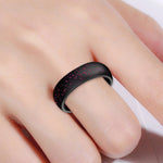 SH100 5.7mm Wide Silicone Ring Glitter Couple Ring, No.4, No.5, No.6, No.7