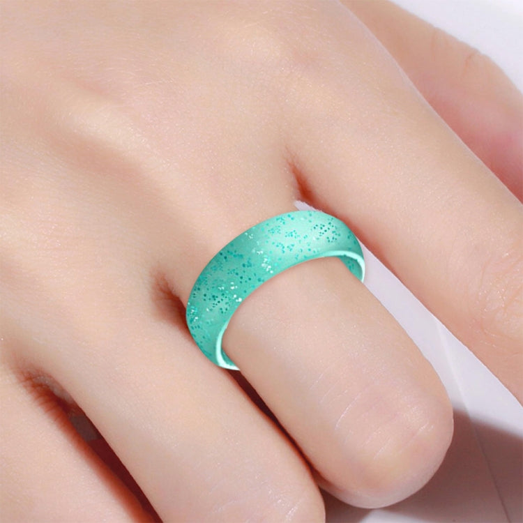 Nhẫn silicone rộng 5.7mm SH100 đính kim tuyến cho cặp đôi, size 8, 9, 10