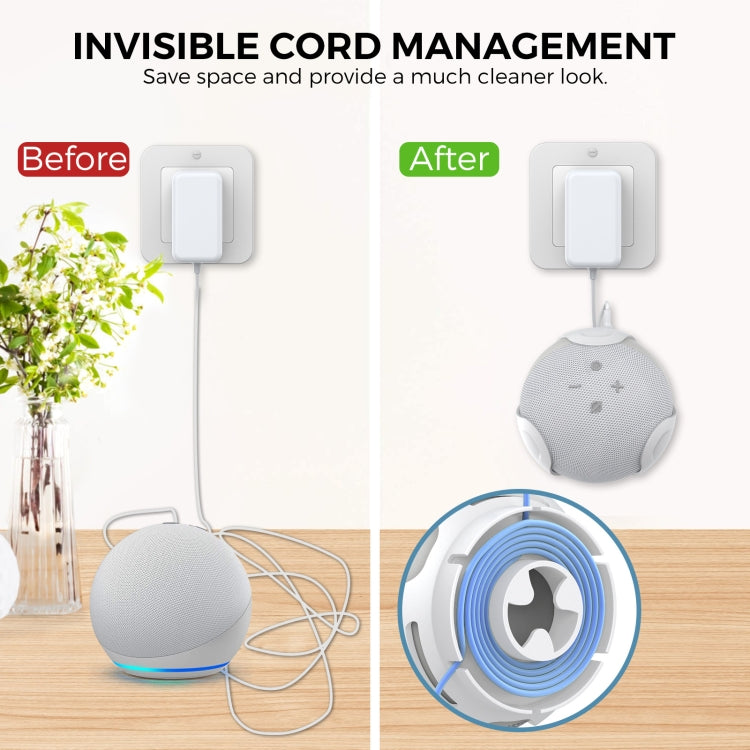 For Amazon Echo Dot 4/5 AhaStyle PT183 Speaker Wall Storage Stand, For Amazon Echo Dot 4/5 Black, For Amazon Echo Dot 4/5 White