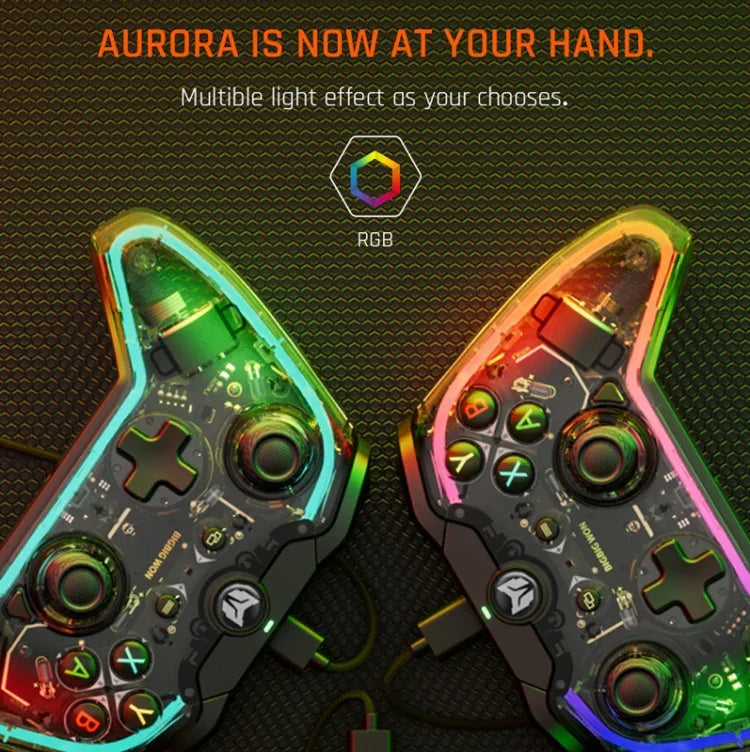 Tay cầm chơi game có dây đèn RGB cho PC/Switch, BIGBIGWON C1 S