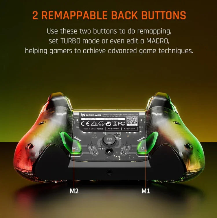 Tay cầm chơi game có dây đèn RGB cho PC/Switch, BIGBIGWON C1 S