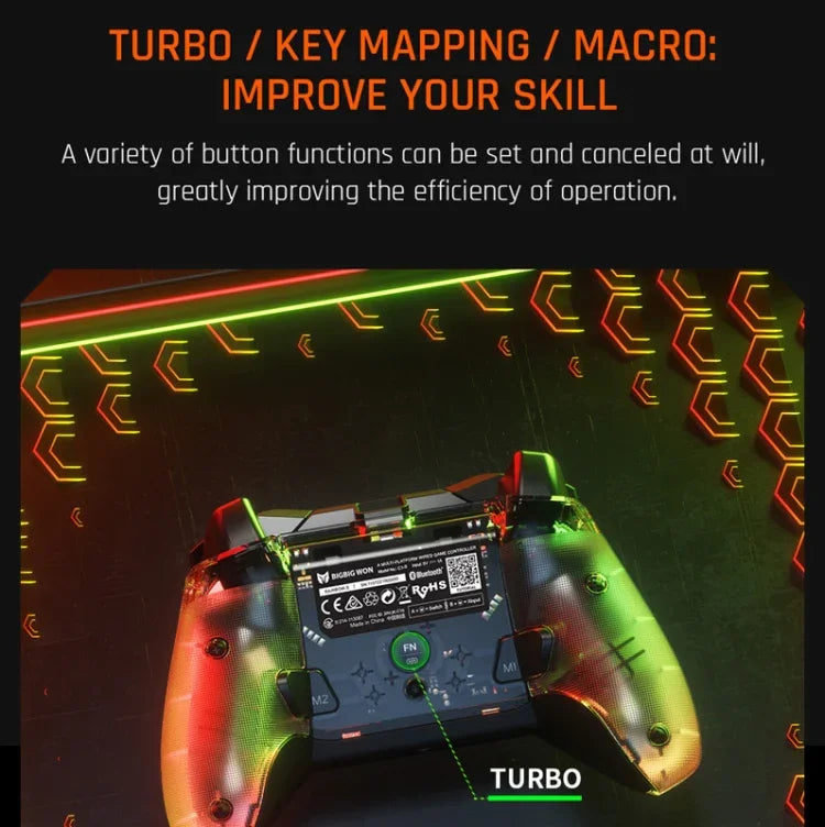 Tay cầm chơi game có dây đèn RGB cho PC/Switch, BIGBIGWON C1 S