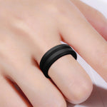 SiR053 V Shaped Grooved Edge Silicone Ring Outdoor Sports Couple Ring, No.7, No.8, No.9, No.10, No.11, No.12