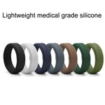 Nhẫn thể thao silicon SIR062 rộng 8MM, kiểu vát cạnh, size 14, 10