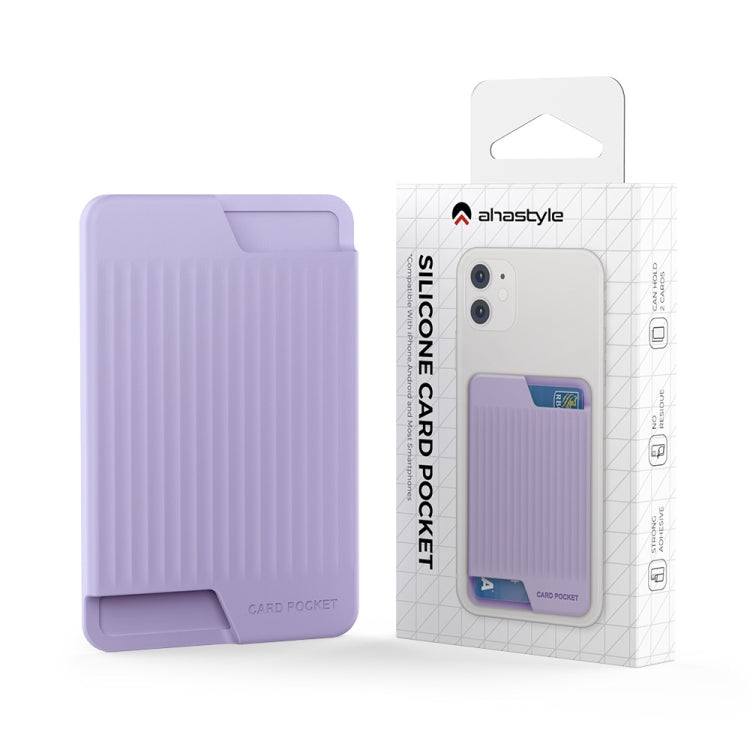 Ốp lưng silicone đựng thẻ sau điện thoại di động AhaStyle PT169, tổ chức thẻ xe buýt, thẻ ngân hàng tiện lợi, PT169 (Hồng), PT169 (Đen), PT169 (Xanh lá), PT169 (Tím)