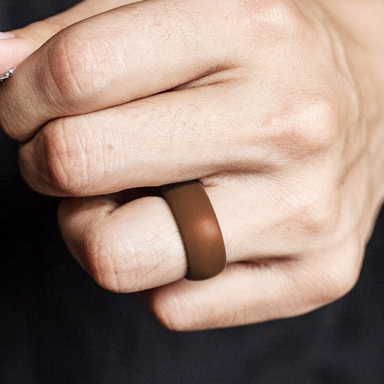 SiR013 8.7mm Curved Outdoor Sports Silicone Ring, No.11, No.12, No.13, No.14