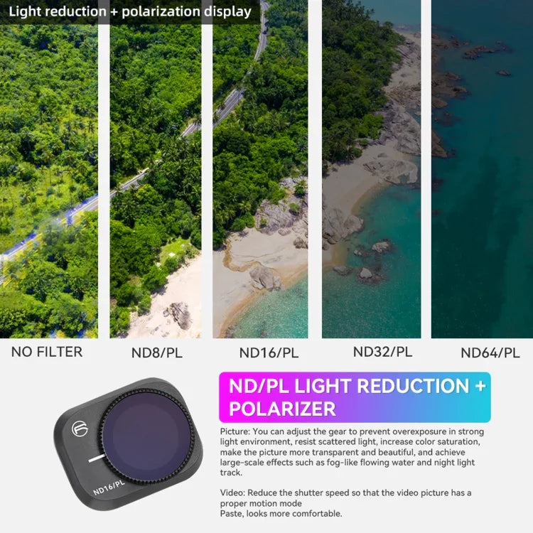Phụ kiện drone bộ lọc RCSTQ DJI Mini 3 Pro PL, ND8/PL, ND16/PL, ND32/PL, ND64/PL, bộ 4 trong 1 ND/PL 8/16/32/64, bộ 6 trong 1 UV+CPL+ND/PL 8/16/32/64