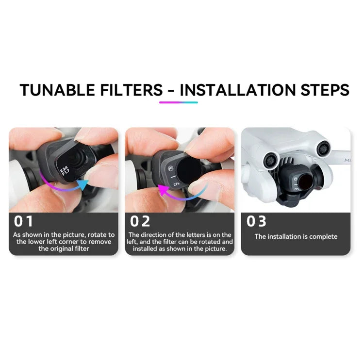Phụ kiện drone bộ lọc RCSTQ DJI Mini 3 Pro PL, ND8/PL, ND16/PL, ND32/PL, ND64/PL, bộ 4 trong 1 ND/PL 8/16/32/64, bộ 6 trong 1 UV+CPL+ND/PL 8/16/32/64