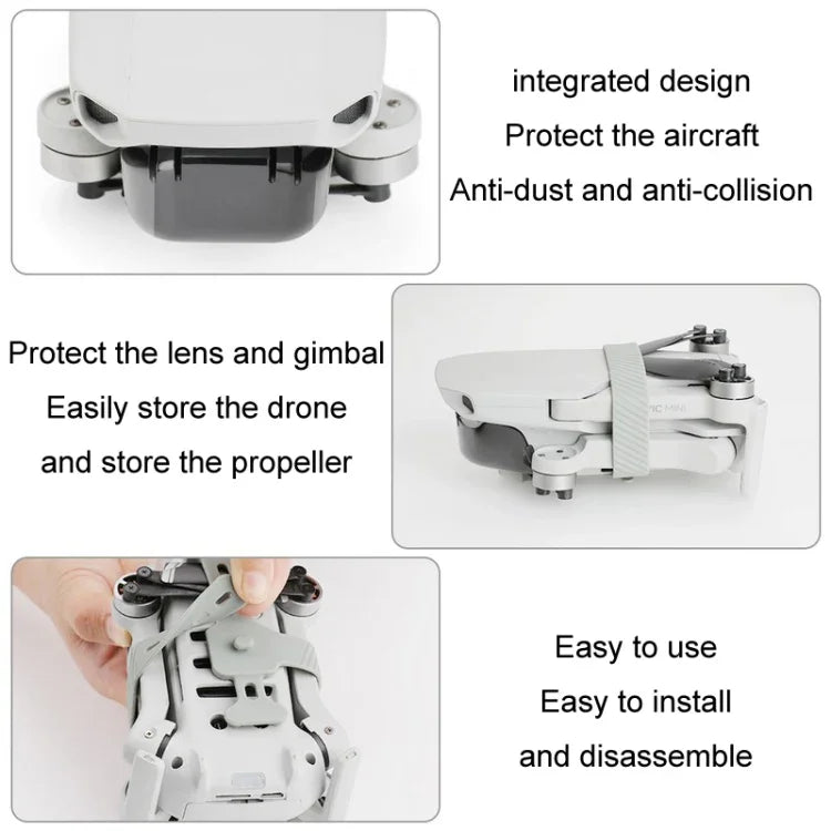 Bộ bảo vệ gimbal RCSTQ cho DJI Mavic Mini / Mini 2 SE, kẹp giữ cánh quạt, màu đen