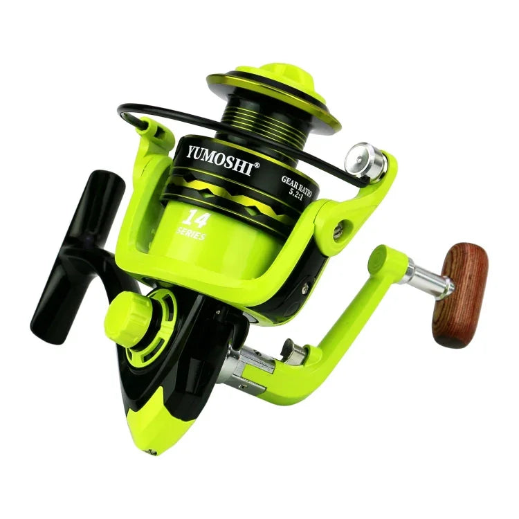Máy câu quay kim loại cốc dây, YUMOSHI OE2000 (xanh lá), YUMOSHI OE3000 (xanh lá), YUMOSHI OE4000 (xanh lá), YUMOSHI OE5000 (xanh lá), YUMOSHI OE6000 (xanh lá), YUMOSHI OE7000 (xanh lá)