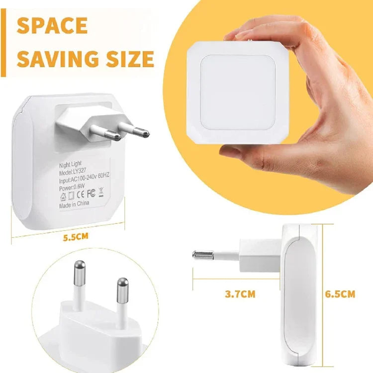 Đèn ngủ cảm ứng điều chỉnh độ sáng liên tục, đèn vuông dẫn sáng, đèn ngủ cho bé, 0.6W