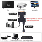 Bộ chuyển đổi HDMI máy chiếu kèm cáp âm thanh, chuyển đổi HD máy tính, HDMI sang VGA, VGA sang HDMI
