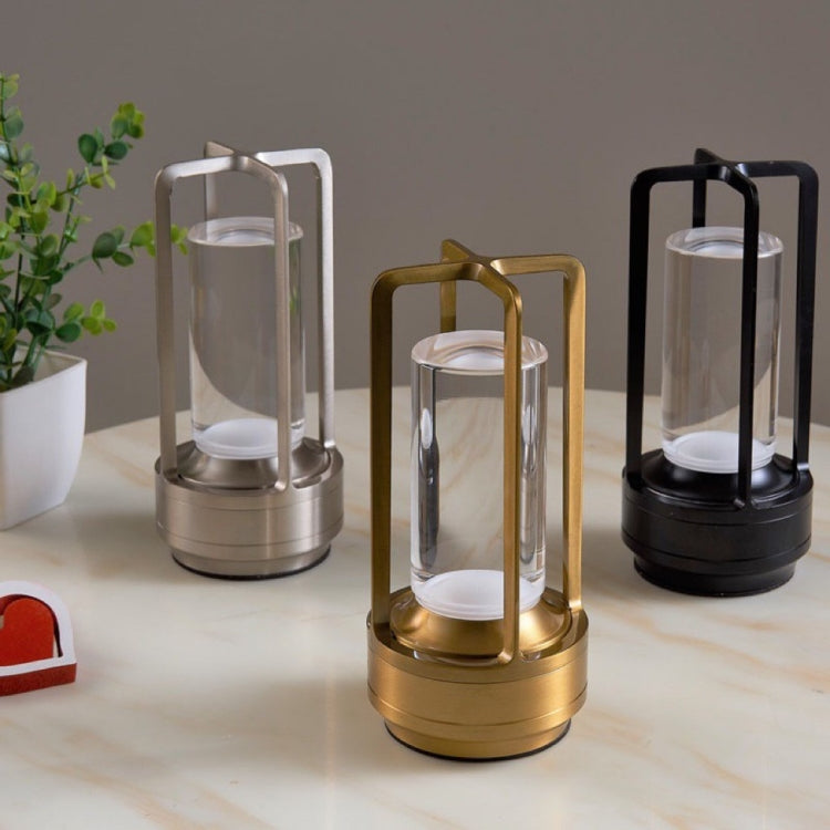 Đèn bàn chữ thập bằng nhôm cổ điển, di động cho khách sạn, cắm trại ngoài trời, cảm ứng, đèn ngủ, pin 2000mAh (đồng), 2600mAh (đồng), 2000mAh (bạc), 2600mAh (bạc), 2000mAh (đen mờ), 2600mAh (đen mờ)