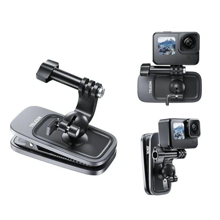 Kẹp nam châm xoay 360 độ TELESIN gắn balo cho camera hành động, TELESIN