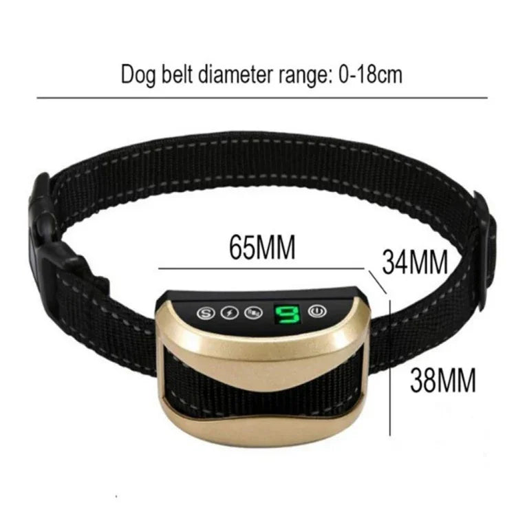 Vòng Cổ Chống Sủa Chó Sạc USB Chống Nước Có Rung Và Tiếng Bíp, Màu Vàng