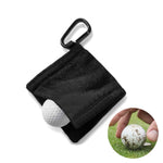 Khăn lau bóng golf lót lông microfibre có móc carabiner, Khăn lau màu xám, Khăn lau màu đen
