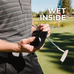 Khăn lau bóng golf lót lông microfibre có móc carabiner, Khăn lau màu xám, Khăn lau màu đen