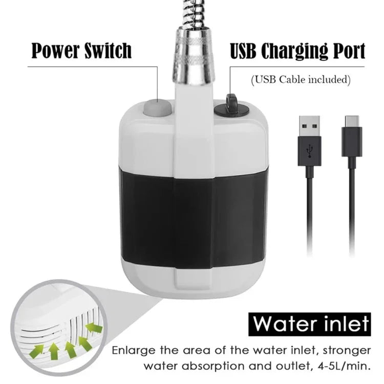 KE-801 Vòi sen điện ngoài trời cắm trại có thể sạc lại, KE-801 2200mAh