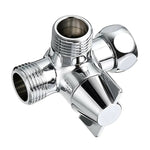Double Handle Brass 3 Way Shower Arm Diverter Valve Hand Held Showerhead Shower Splitter, Brass