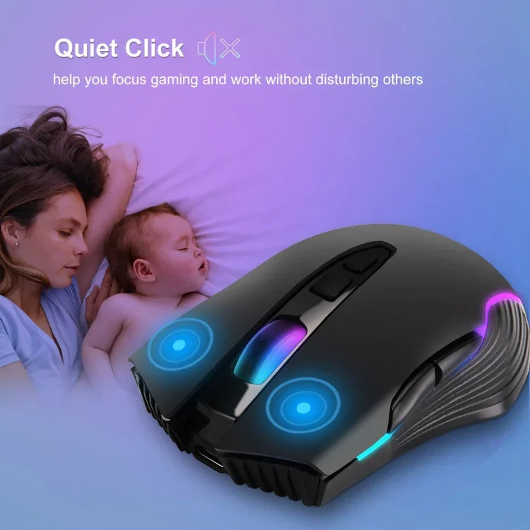 Chuột không dây E50 2.4G có 7 phím, chuột không dây di động
