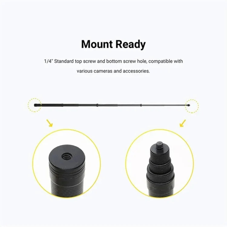 Gậy selfie đơn sợi carbon mở rộng vô hình cho Insta360 / DJI Action / GoPro / Xiao Yi camera thể thao, 1.5m, 3m, 5m