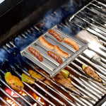 Giá nướng xúc xích Hot Dog bằng thép không gỉ, tay cầm gỗ, dụng cụ bếp BBQ, giá nướng xúc xích Hot Dog