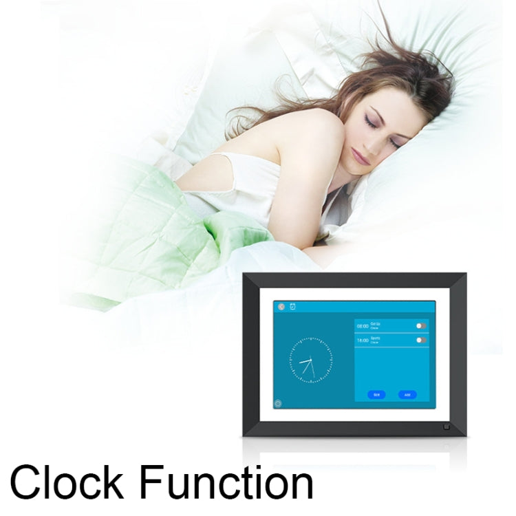 Khung ảnh điện tử cảm ứng thông minh 10.1 inch JT101F-C01 có chức năng cảm biến con người, phích cắm Mỹ, 10.1 inch