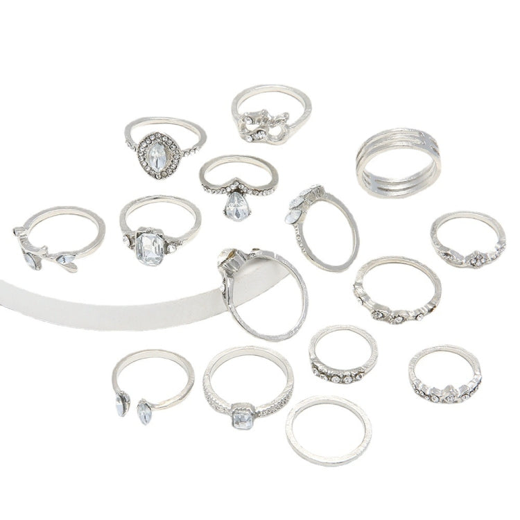Bộ 15 chiếc nhẫn khớp hình giọt nước trái tim rỗng, bộ 15 chiếc 4869