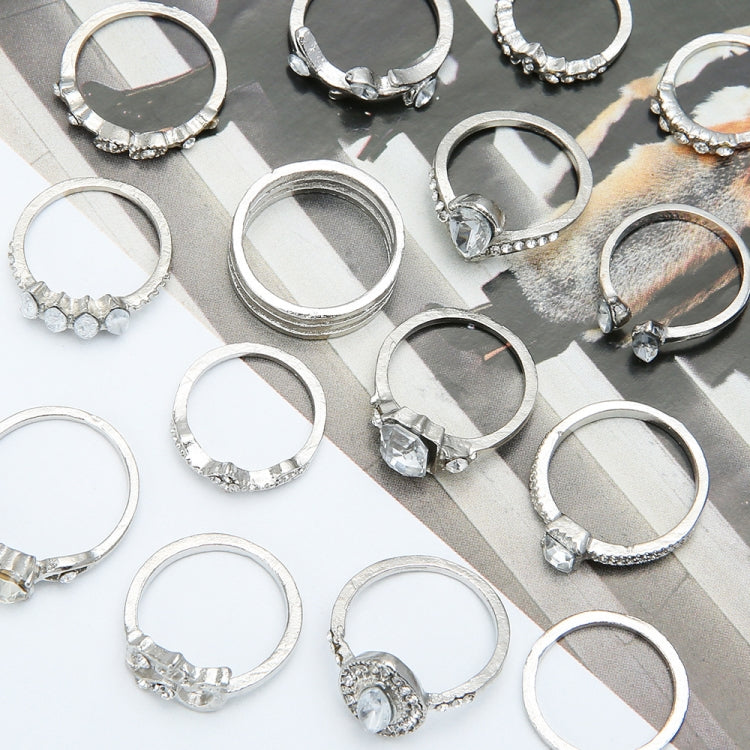 Bộ 15 chiếc nhẫn khớp hình giọt nước trái tim rỗng, bộ 15 chiếc 4869