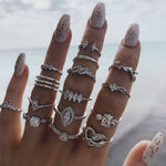 Bộ 15 chiếc nhẫn khớp hình giọt nước trái tim rỗng, bộ 15 chiếc 4869