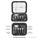 Bộ Cáp Sạc Bộ Chuyển Đa Năng USB HE-C098 Kèm Gương Trang Điểm & Giá Đỡ Điện Thoại, HE-C098 Đen, HE-C098 Trắng