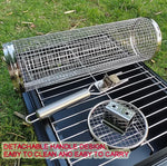 Nâng cấp với tay cầm lồng nướng BBQ bằng thép không gỉ, giỏ nướng BBQ, 30cm + tay cầm 18cm