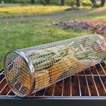 Nâng cấp với tay cầm lồng nướng BBQ bằng thép không gỉ, giỏ nướng BBQ, 30cm + tay cầm 18cm