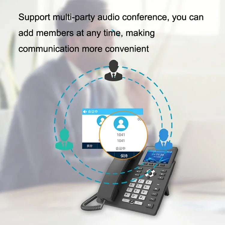 Điện thoại thông minh ghi âm chế độ kép PSTN+SIP 6 chiều VOIP Mạng IP Phone, S135