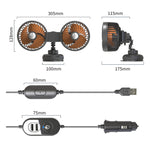 F6026 Large Suction Cup Vehicle-Mounted Double-Head Fan, F6026 USB, F6026 Cigarette Lighter with USB
