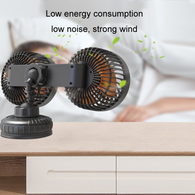 F6026 Large Suction Cup Vehicle-Mounted Double-Head Fan, F6026 USB, F6026 Cigarette Lighter with USB
