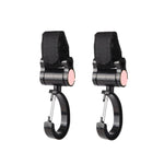 2 móc treo phụ kiện xe đẩy trẻ em đa năng, móc dính xoay 360 độ, móc dính (màu hồng), móc dính (màu vàng), móc dính (màu đen)