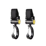 2 móc treo phụ kiện xe đẩy trẻ em đa năng, móc dính xoay 360 độ, móc dính (màu hồng), móc dính (màu vàng), móc dính (màu đen)