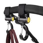 2 móc treo phụ kiện xe đẩy trẻ em đa năng, móc dính xoay 360 độ, móc dính (màu hồng), móc dính (màu vàng), móc dính (màu đen)