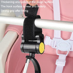 2 móc treo phụ kiện xe đẩy trẻ em đa năng, móc dính xoay 360 độ, móc dính (màu hồng), móc dính (màu vàng), móc dính (màu đen)
