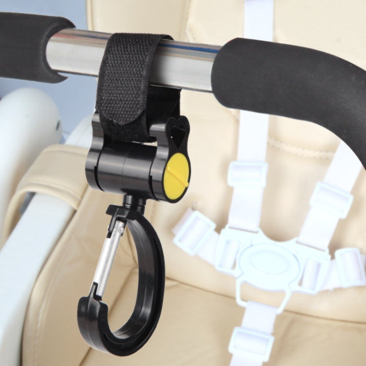 2 móc treo phụ kiện xe đẩy trẻ em đa năng, móc dính xoay 360 độ, móc dính (màu hồng), móc dính (màu vàng), móc dính (màu đen)